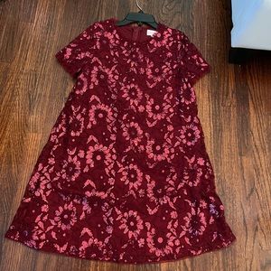 Size 16 Red Floral Christmas Dress